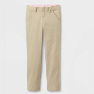 Size 5 girls cat and jack slim straight fit chino uniform pants